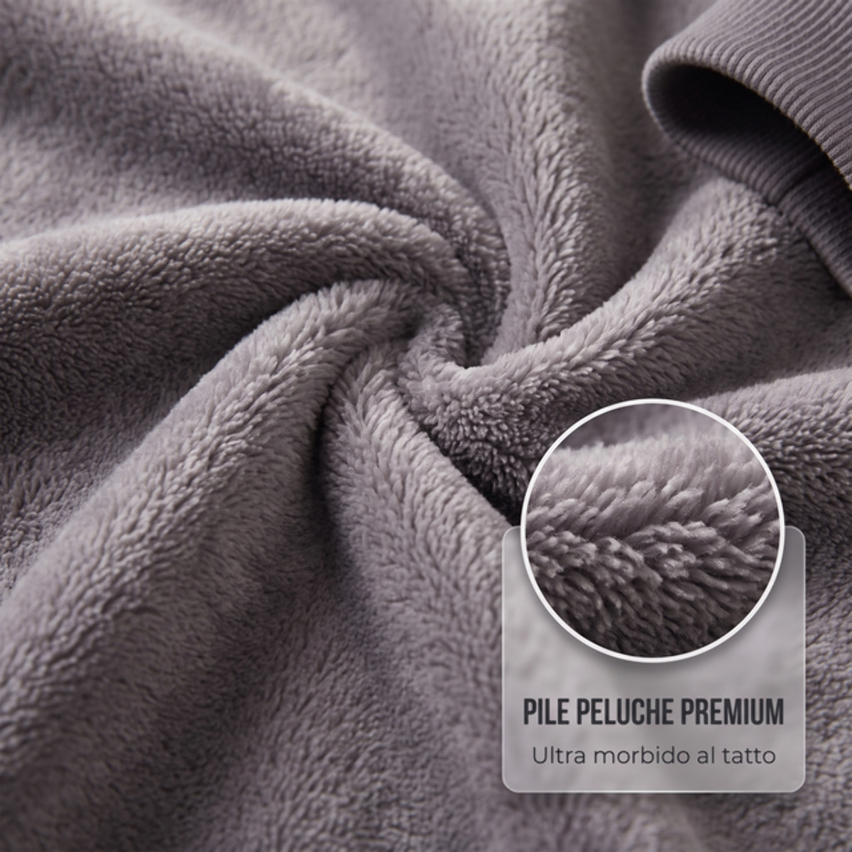 Felpa coperta in poliestere - Grigio