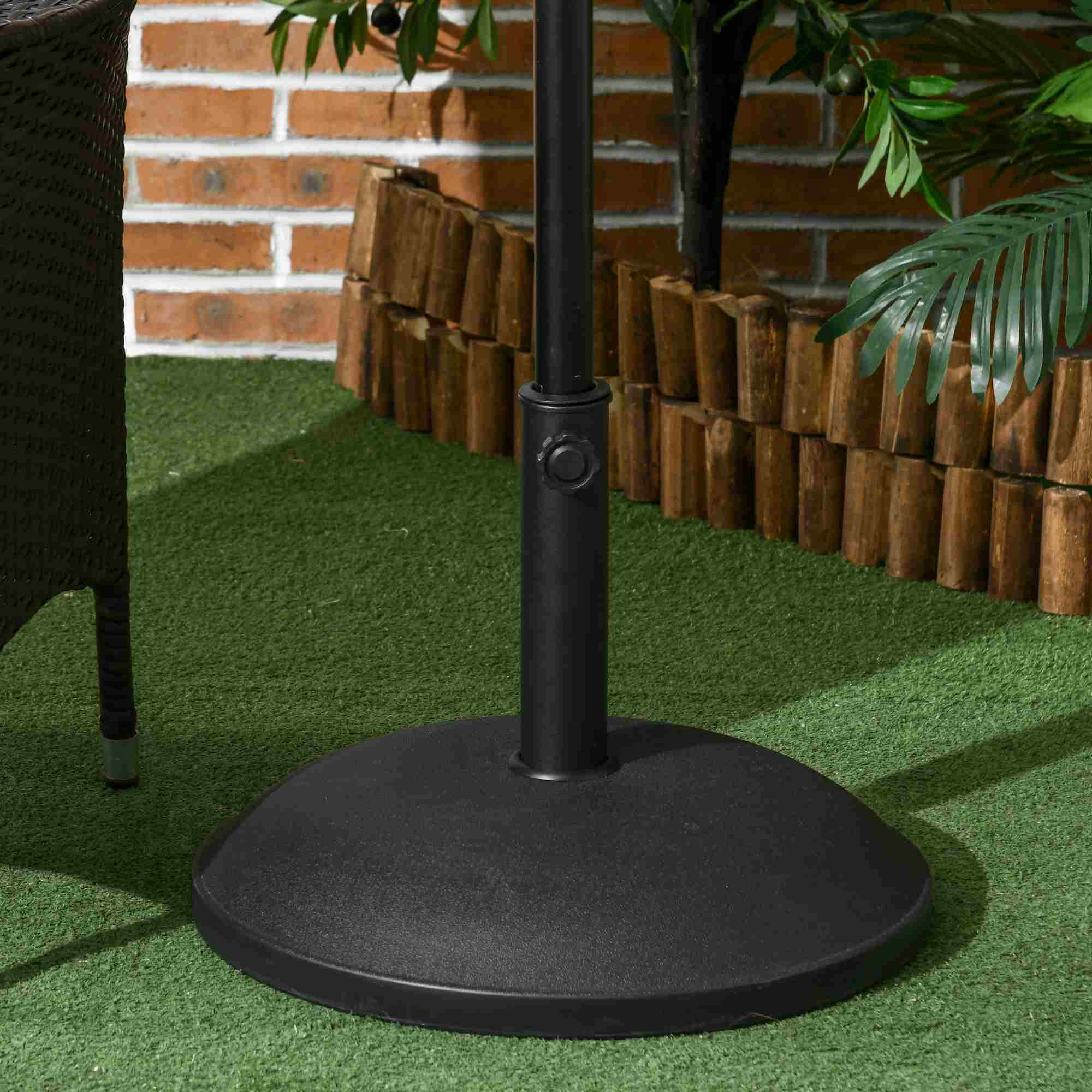 Pied de parasol rond dia. 49cm poids net 25Kg ciment PP noir