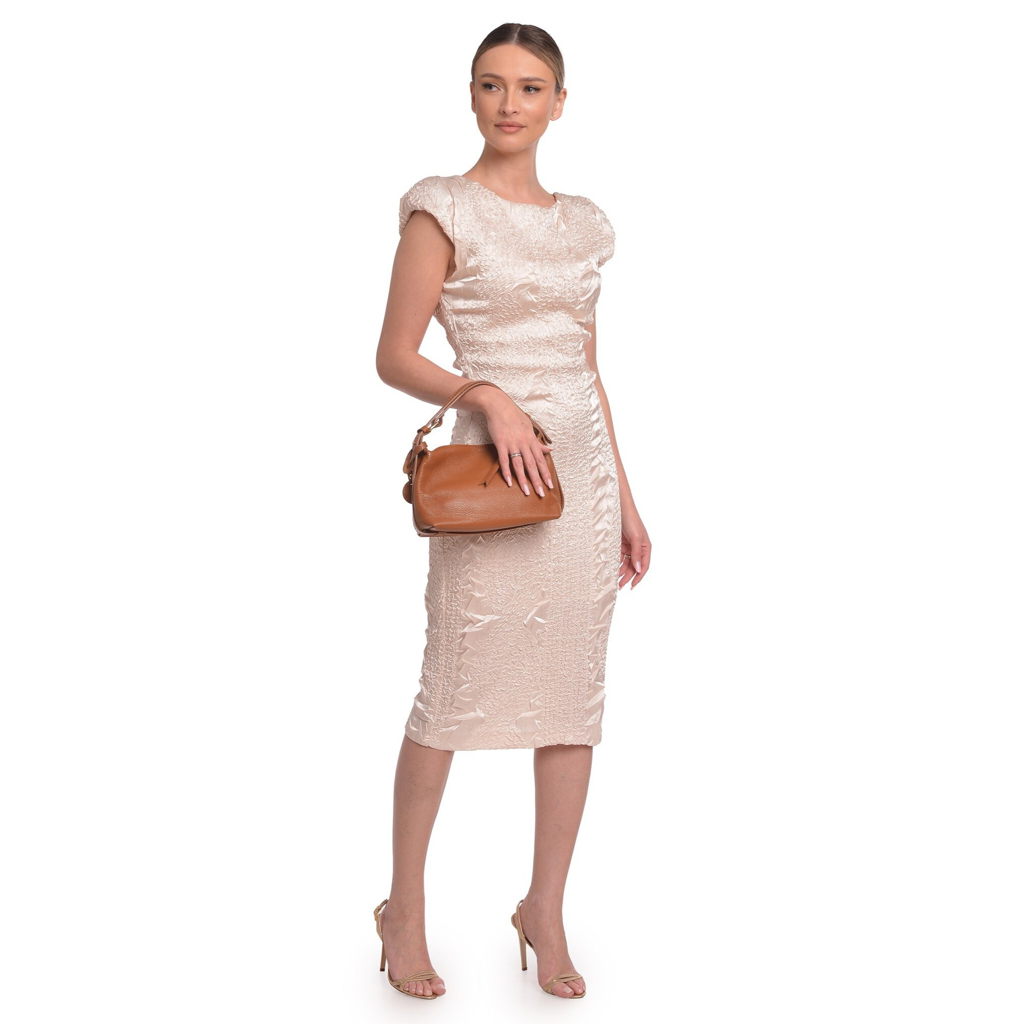 Borsa a tracolla Anna Luchini Cammello