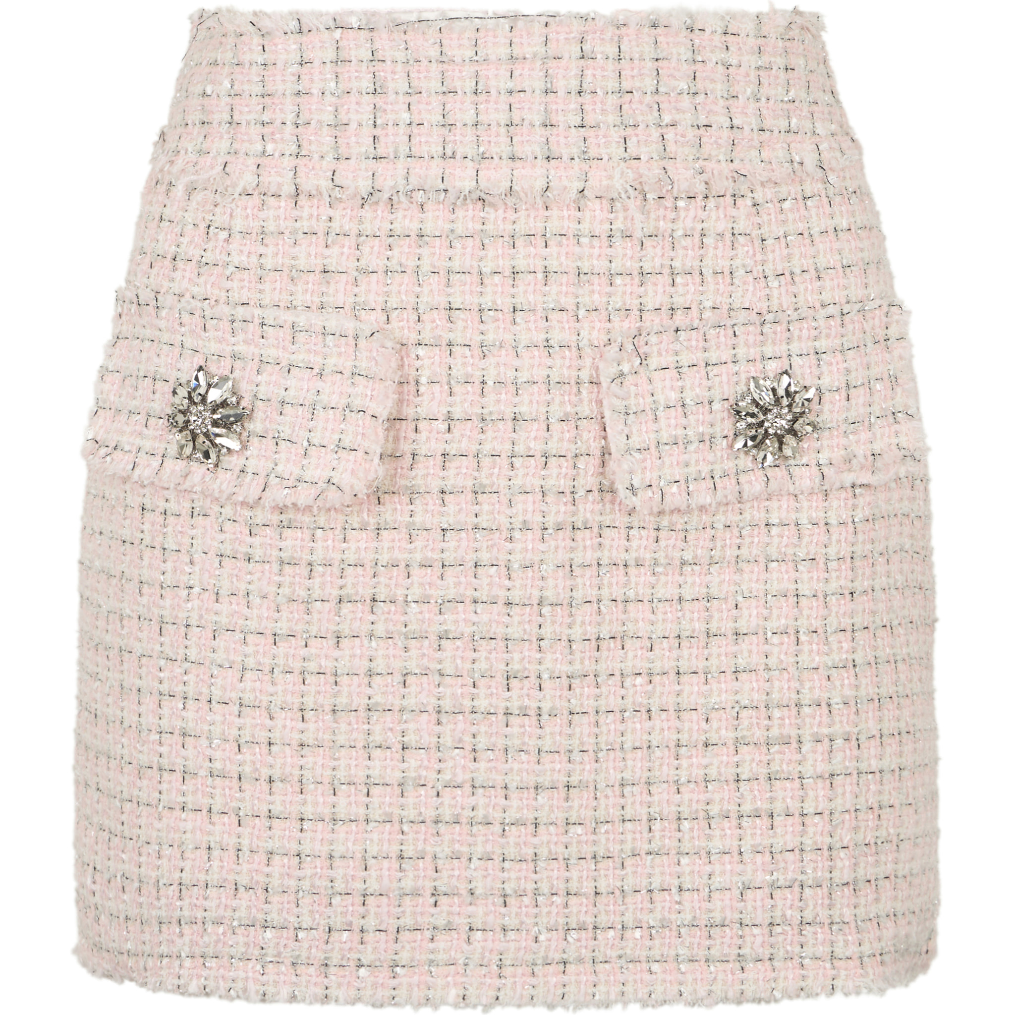 PHILIPP PLEIN Tweed Mini Skirt Crystals