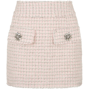 PHILIPP PLEIN Tweed Mini Skirt Crystals