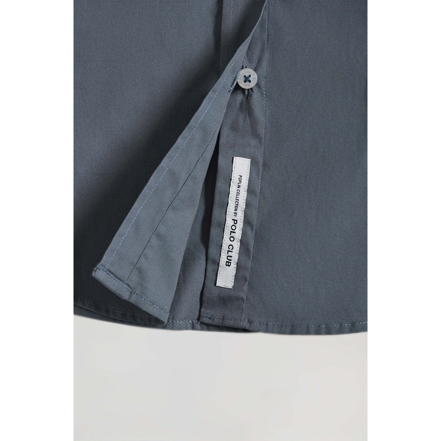 Camisa de popelín Slim Fit azul denim con bordado Rigby Go