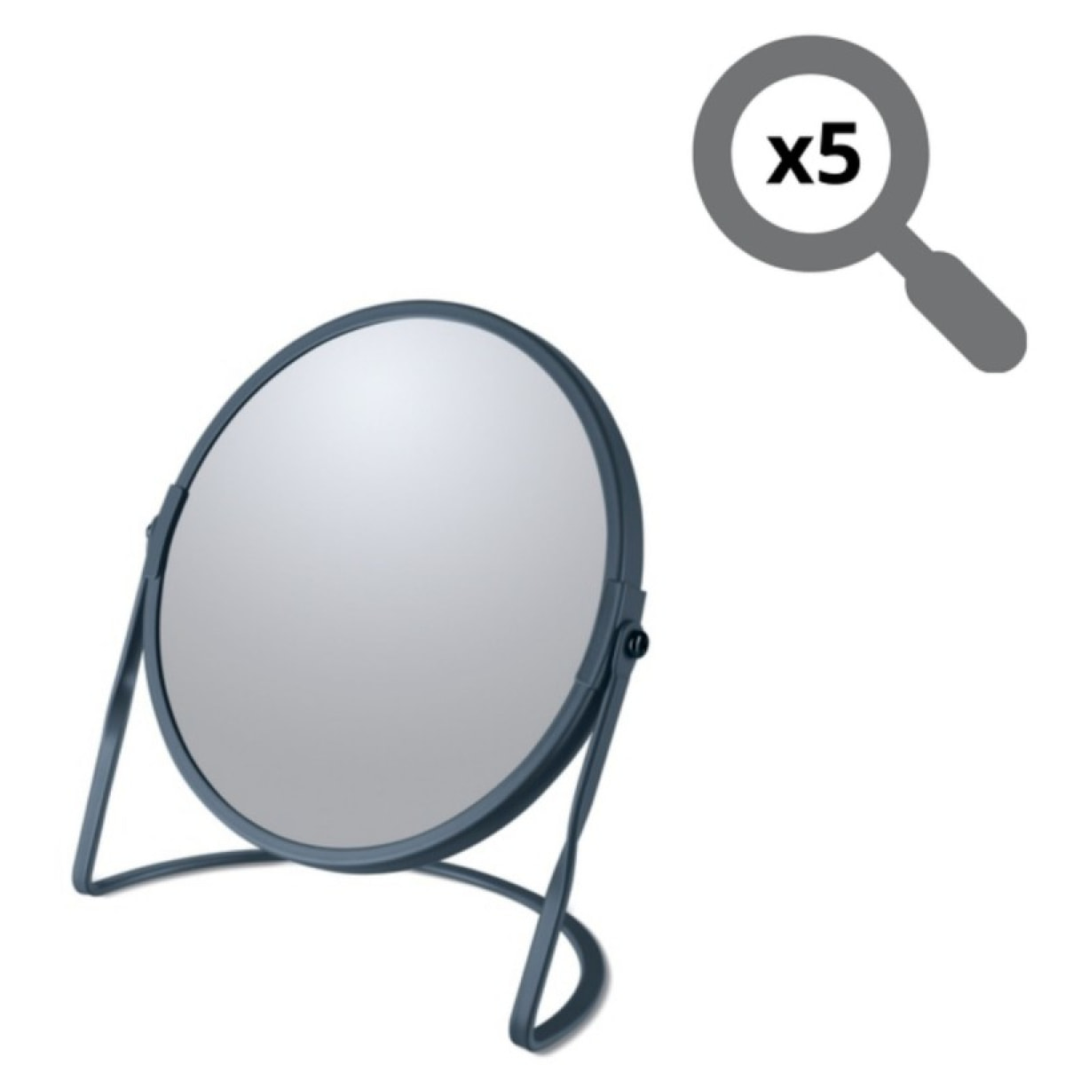 Miroir grossissant sur pied Acier AKIRA Pétrole mat Spirella