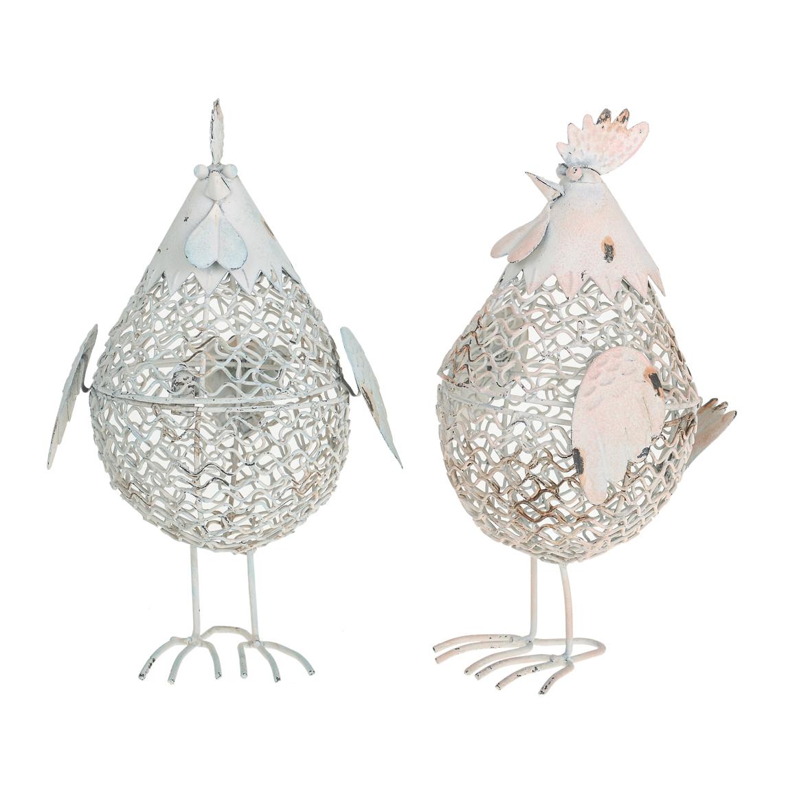 Contenitore In Rete A Forma Di Gallina. Altezza 21 Cm - Pezzi 3 - 11X21X10cm - Colore: Incolore - Bianchi Dino - Soggetti Pasquali, Conigli, Galline, Pecore Ecc