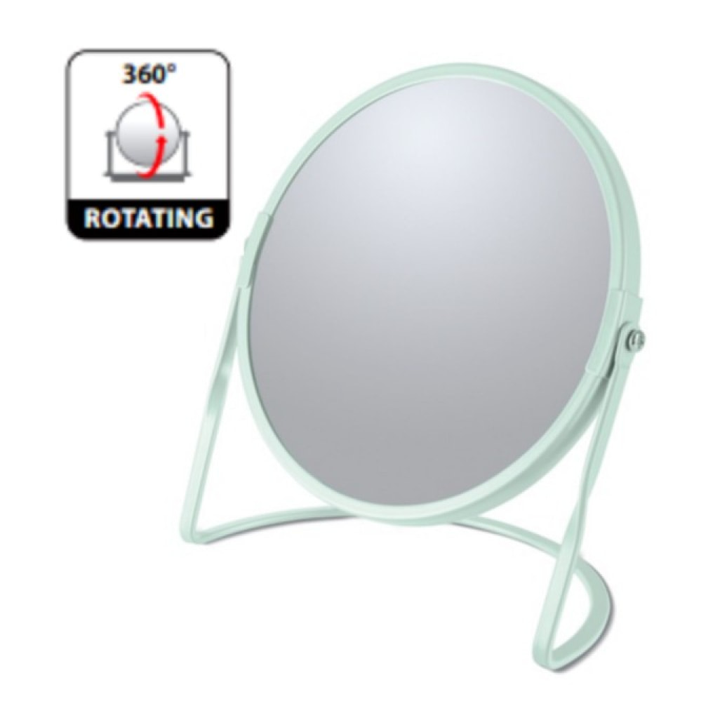Miroir grossissant sur pied Acier AKIRA Vert Glacé mat Spirella