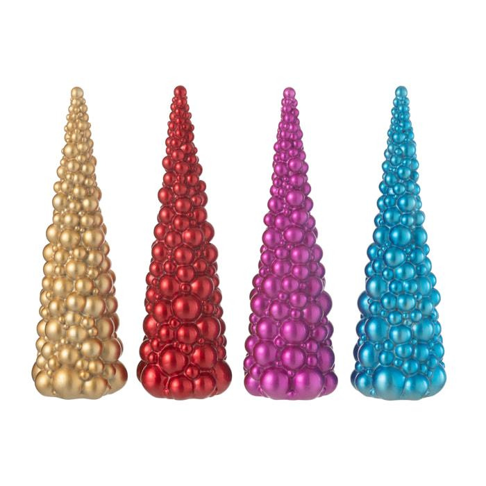 J-Line décoration Sapin De Noeël Boules - polyrésin -- mix - large - 4 pcs