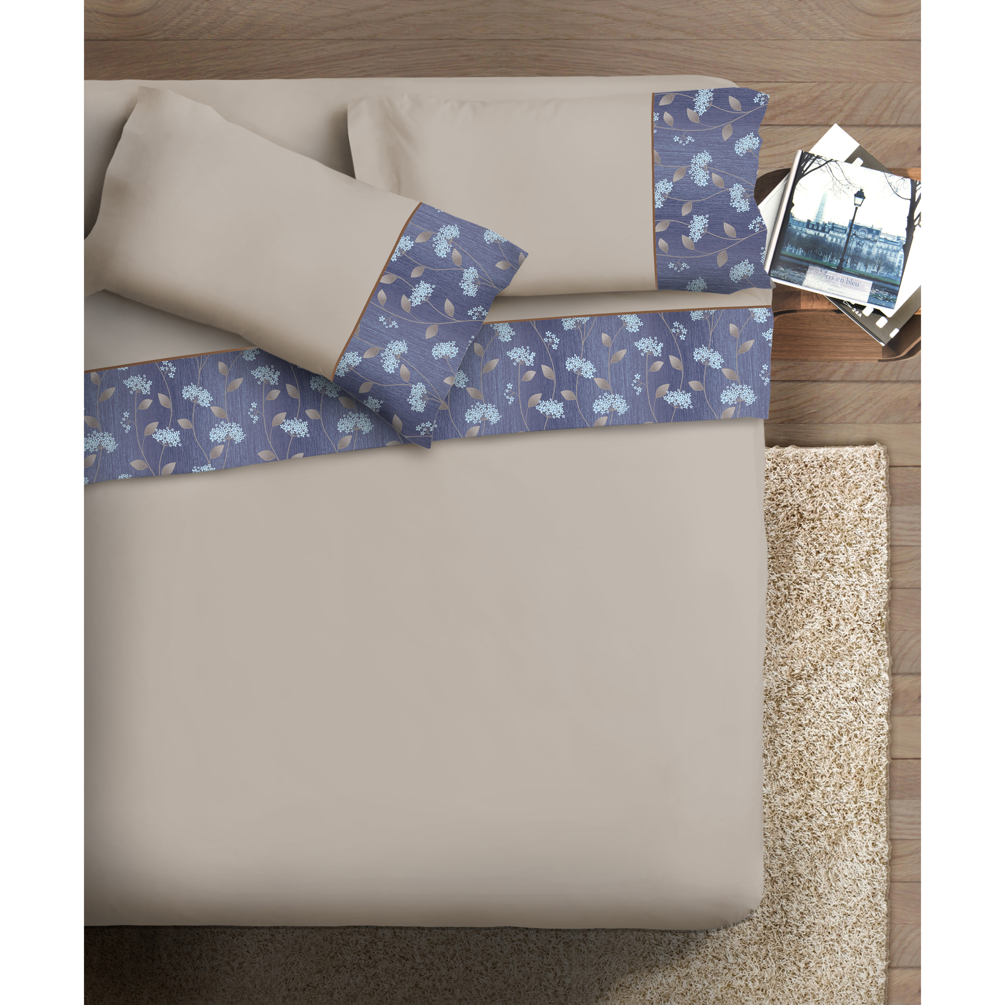 Completo letto Armonie IPERSAN Puro Cotone Verbena Tortora