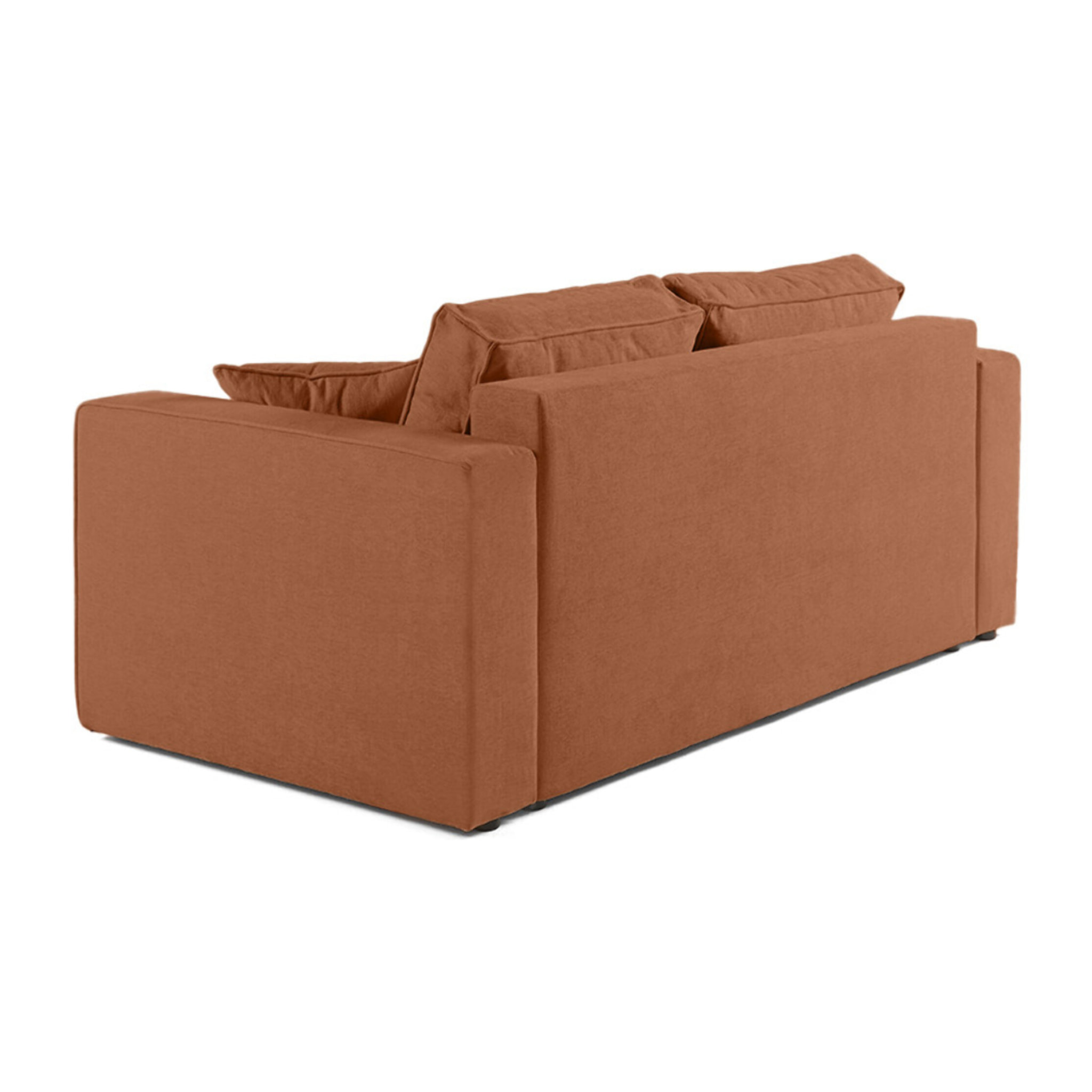 Topaze - canapé droit 2 places - en tissu - Terracotta