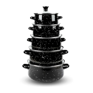 Ensemble 10 pieces marmites et cocottes de cuisine avec couvercle en verre Herzberg HG04128