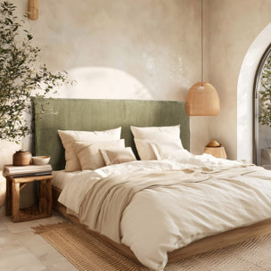 ARTHUR - Tête de lit rembourrée pour lits 160/180cm velours côtelé vert