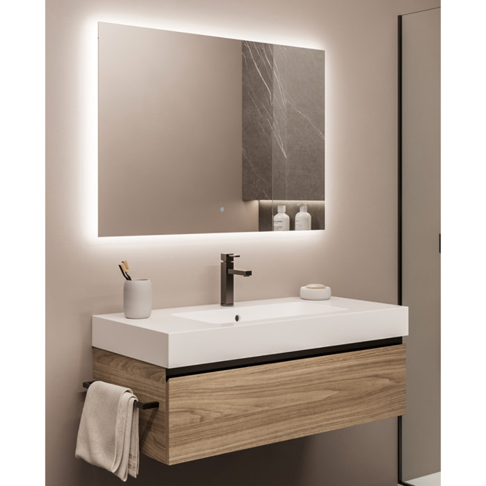 MOBILE DA BAGNO ZEFIRO 100 MONO PORO NOCE- 4 PEZZI