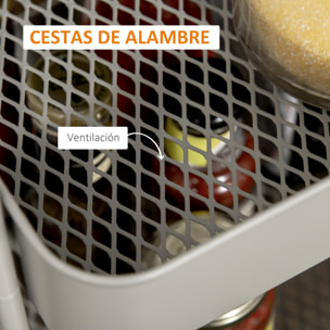 HOMCOM Carrito de Cocina de Acero con Ruedas Carro de Almacenamiento de 3 Niveles y Frenos para Baño Salón Dormitorio Oficina 45x31x79,4 cm Gris