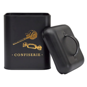 Boite Metal Noir Et Dore Confiserie M6
