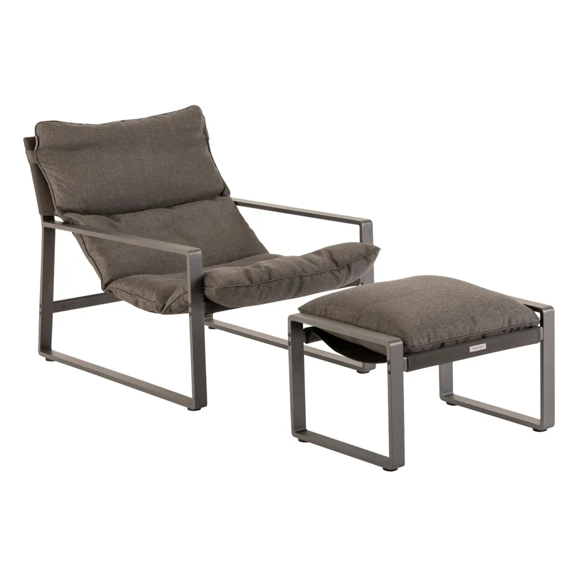 Fauteuil relax de jardin "Lambinio" graphite en aluminium en acier traité en epoxy