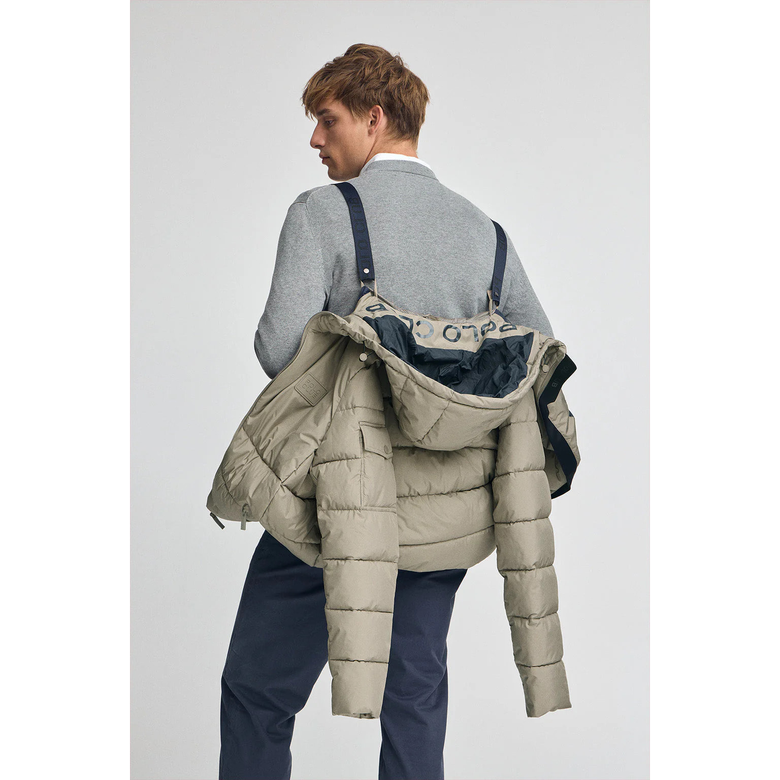 Chaqueta Val Thorens color piedra con logo Polo Club