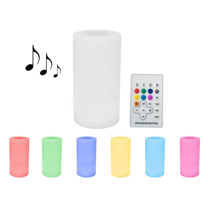 Eclairage LED sonore Bluetooth de jardin ''Rosa 1'' - Ø14 x H27 cm