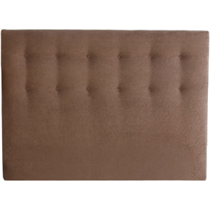 Tête de lit capitonnée EDEN moka, chenille bouclettes
