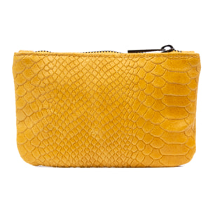 Seconda Cartera Mujer Mujer.Piel auténtica Gamuza Grabado Serpiente