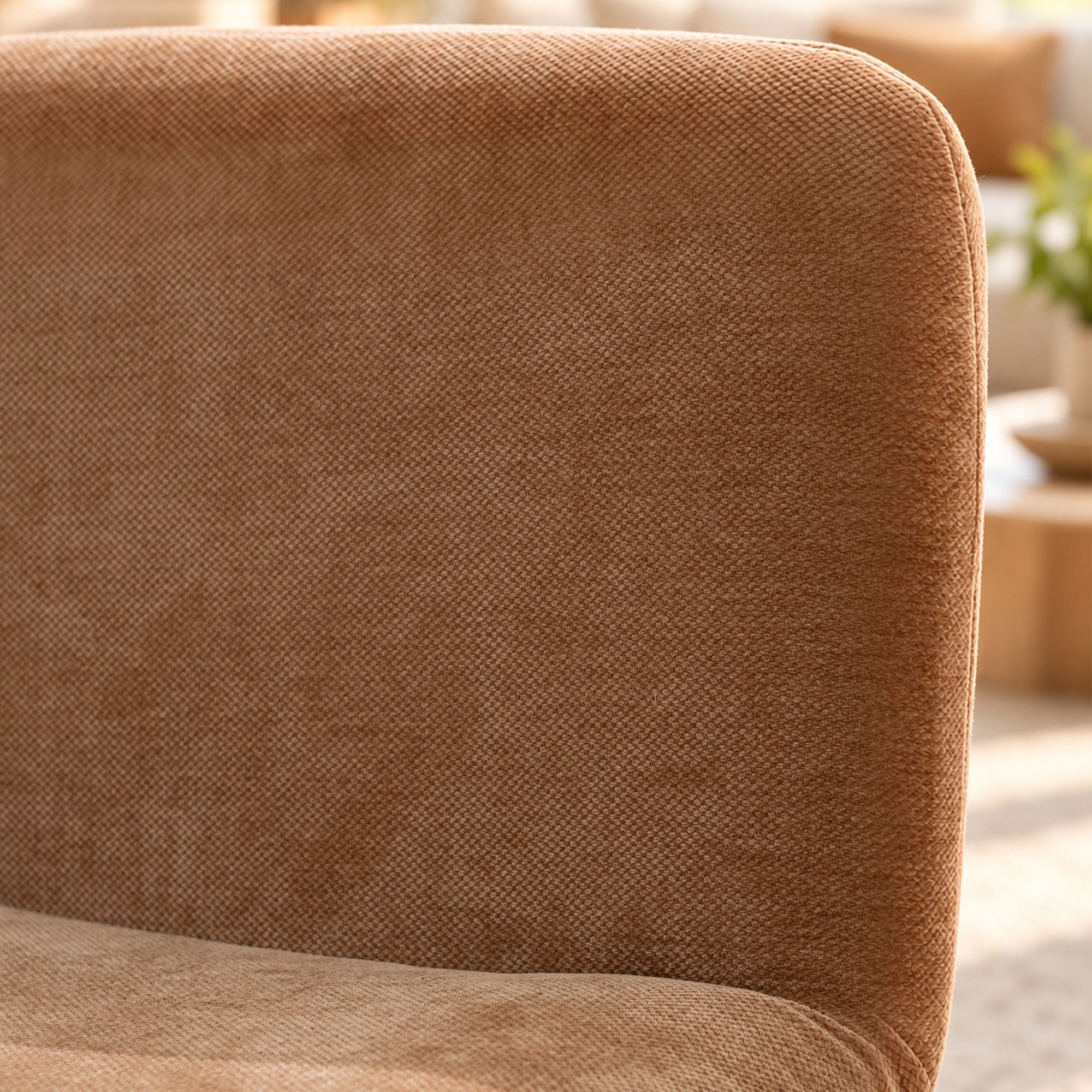 Fauteuil en tissu chenille beige poudré AXO