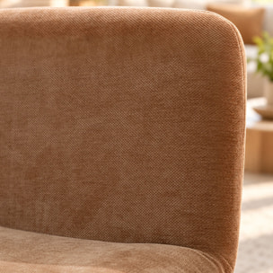 Fauteuil en tissu chenille beige poudré AXO