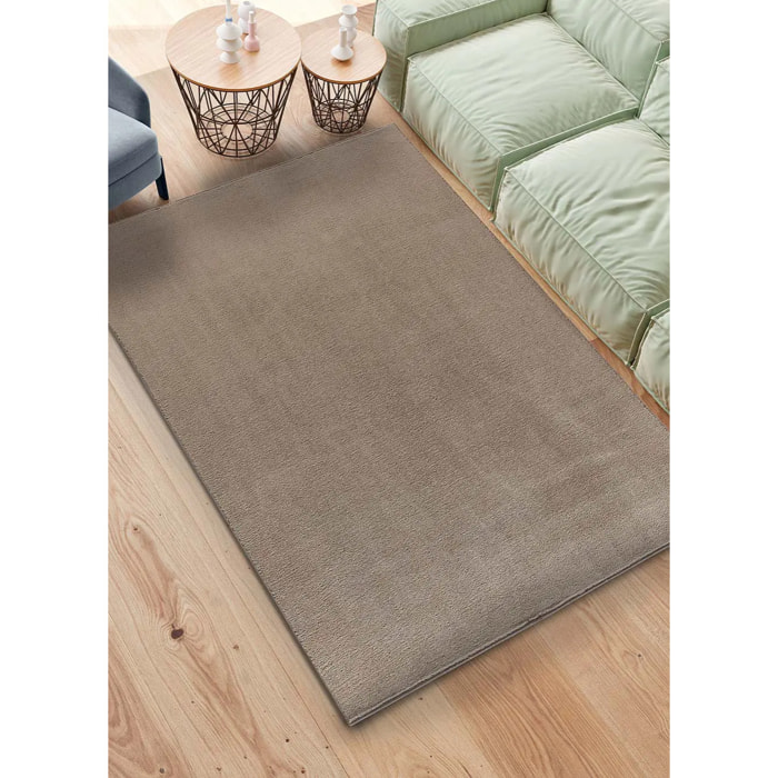 CORALINE Alfombra lisa lavable color visón, varias medidas disponibles.