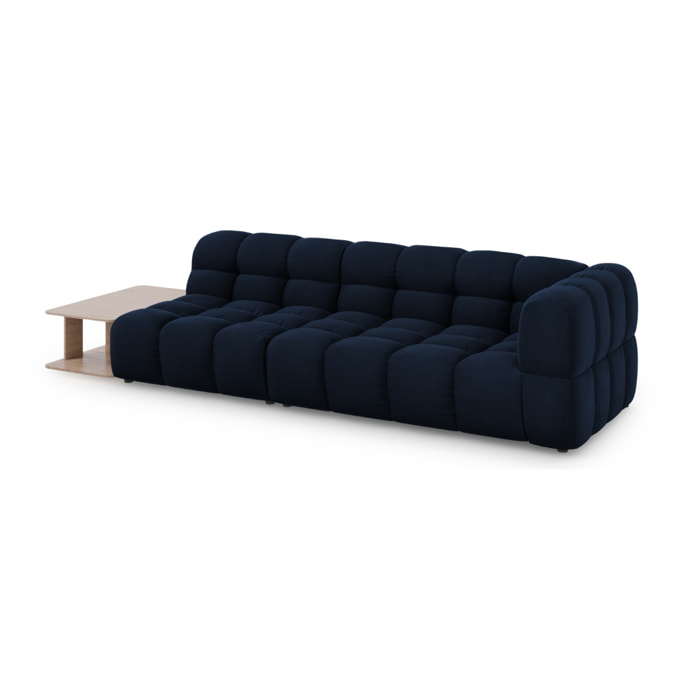 Canapé modulable gauche "Sky" 4 places en velours bleu roi