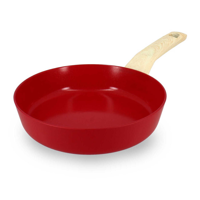 Poêle en revêtement céramique 20cm rouge - tous feux COLORAMA