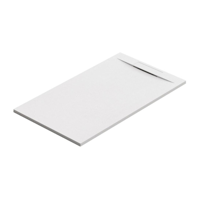 Fusion Receveur de douche 120x80cm en marbre coulé, Blanc (SATFU12080BL)