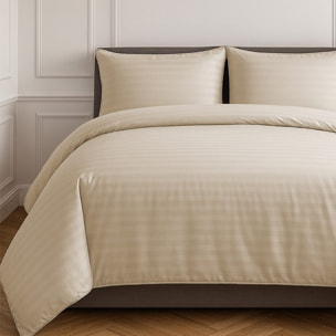 Parure de couette 3 pcs 100% satin de coton taupe