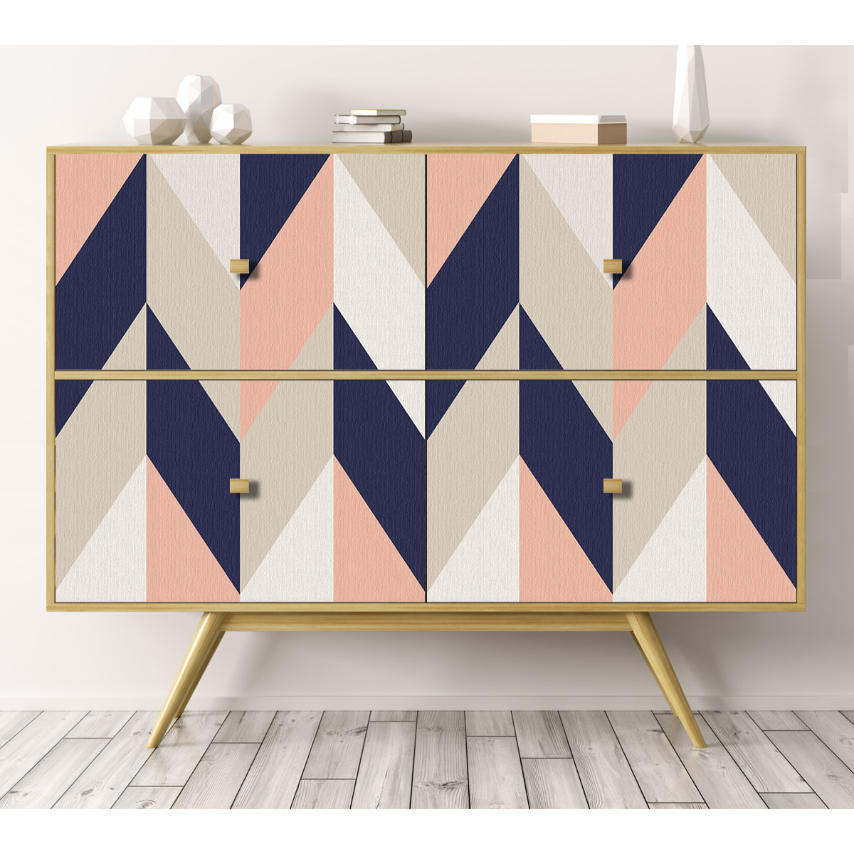 Stickers adhesivos de CERAMIKO - Chevron tricolor 50x100