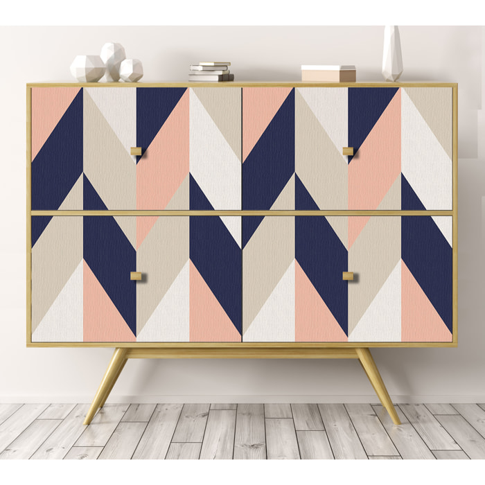 Stickers adhesivos de CERAMIKO - Chevron tricolor 50x100