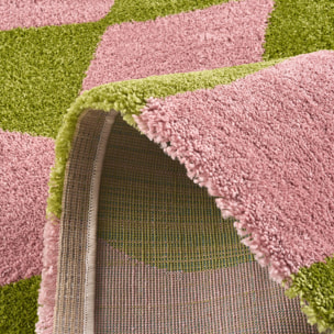 GROOVY - Tapis rétro coloré style seventies - Confortable et moelleux - Vert