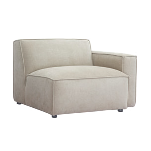 Module d'angle droit pour canapé en tissu chenille beige SPLIT