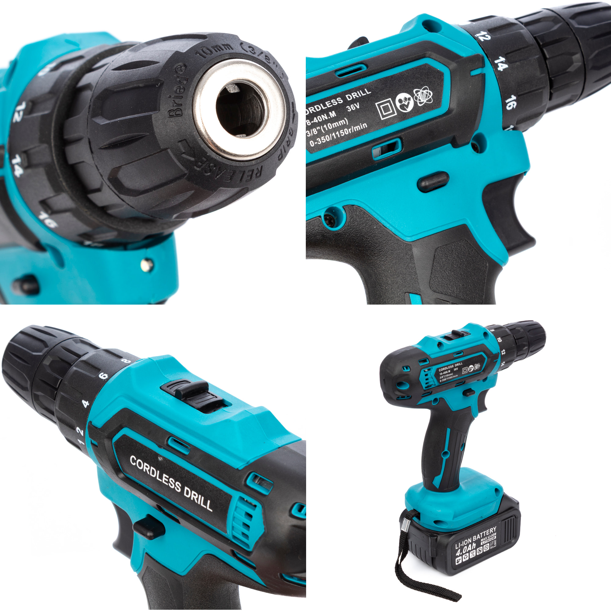 Set de 5 herramientas eléctricas, radial angular, martillo perforador, taladro, sierra de calar y llave de impacto 21V. 4 baterias de 13000 mah