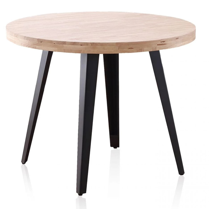 Mesa redonda fija Berg Negro - Roble