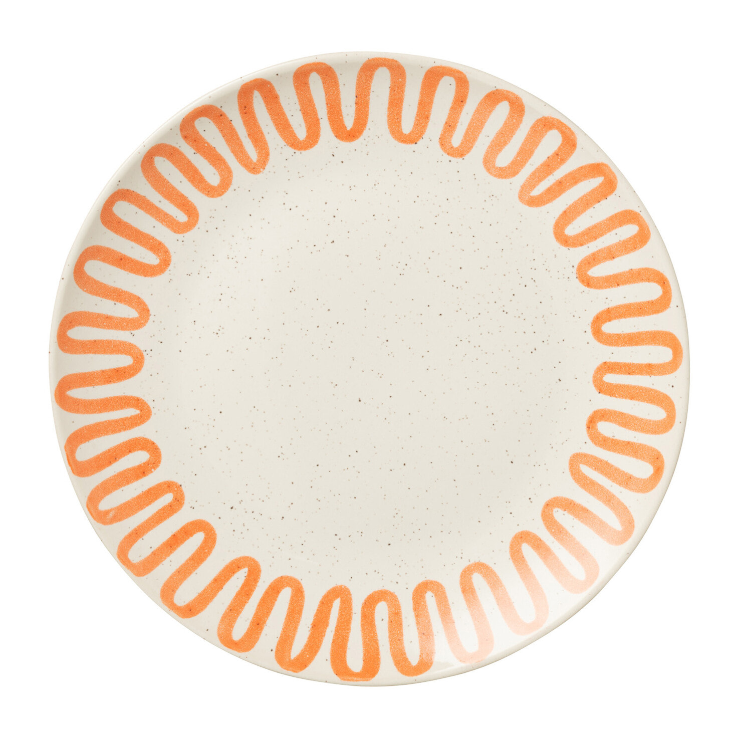 J-Line assiette Courbe - porcelaine - orange - large - 4 pcs