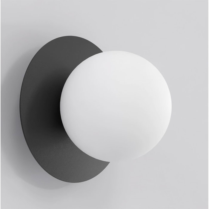 Lampada da parete Americana K1 in acciaio nero opaco