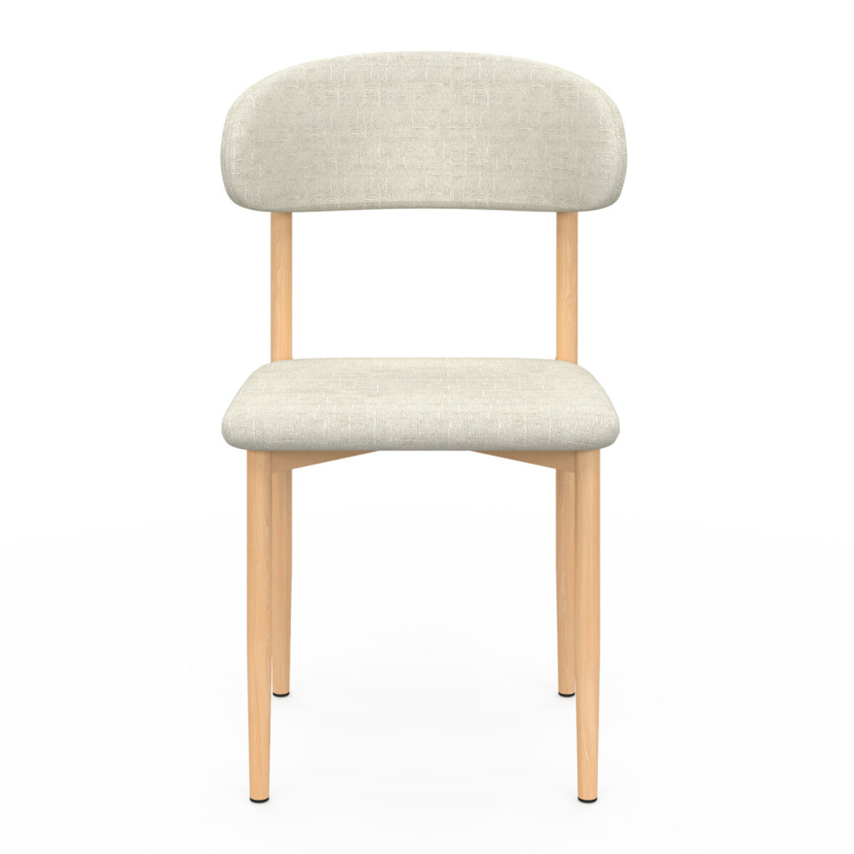 Chaises Callisto en tissu beige et pieds métal - lot de 6