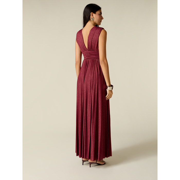 Oltre - Vestito lungo in jersey lurex - Bordeaux
