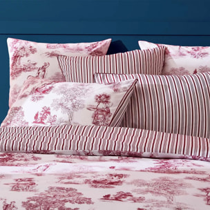 Taie d'oreiller percale de coton 115 g/m² imprimé rouge Poesie rosso