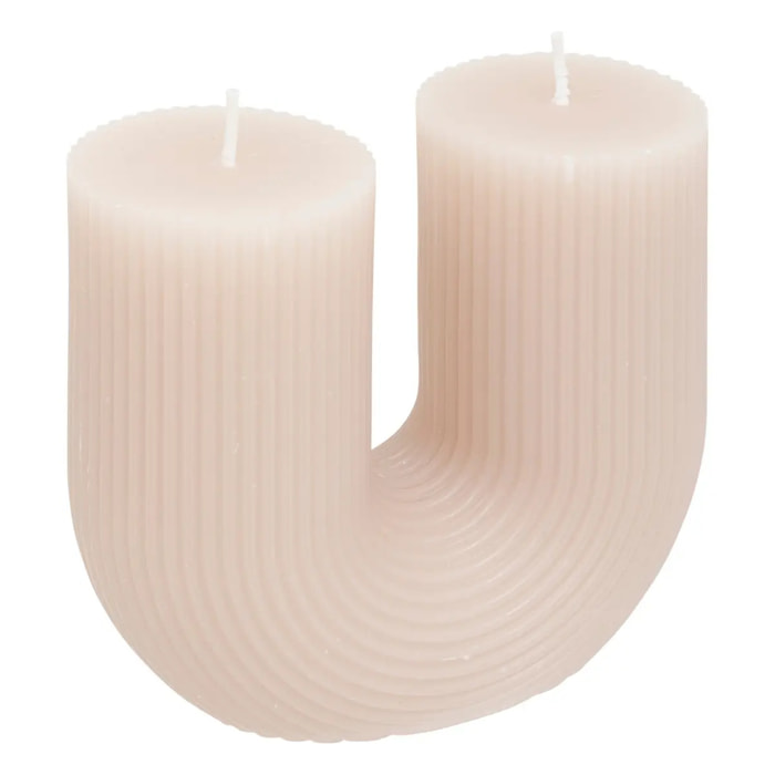 Bougie en U "Demi" 400g gris taupe