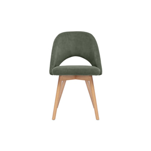 Chaises scandinaves en tissu velours côtelé vert kaki et bois clair (lot de 2) COSETTE