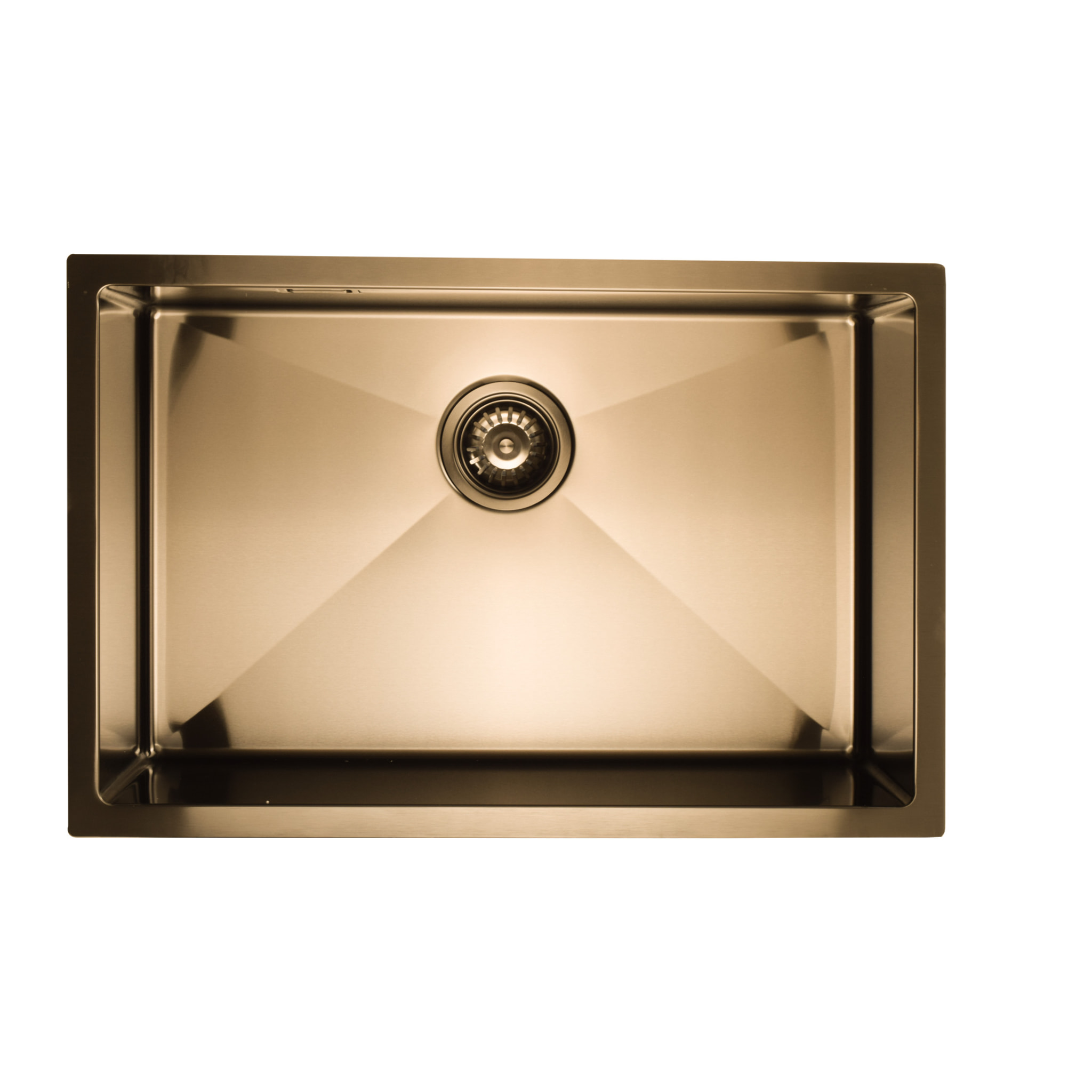 Timeless Évier de cuisine sous plan inox 304, 1 bac , 68x45x21 cm, Or brossé PVD