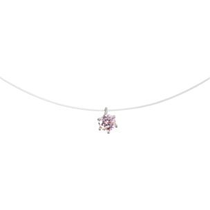 Collana Fantasmino con Pendente Punto Luce in Cubic Zirconia Rosa