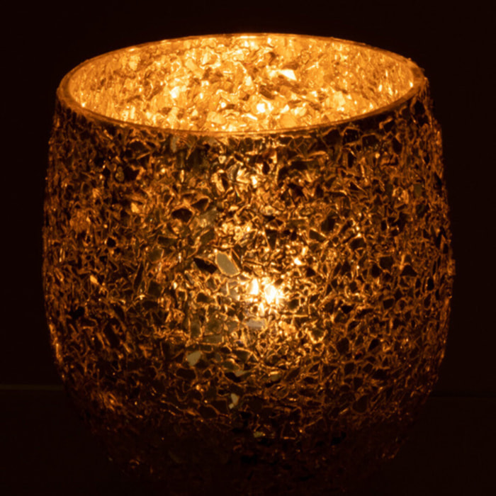 J-Line bougeoir Eclat - verre - or -small