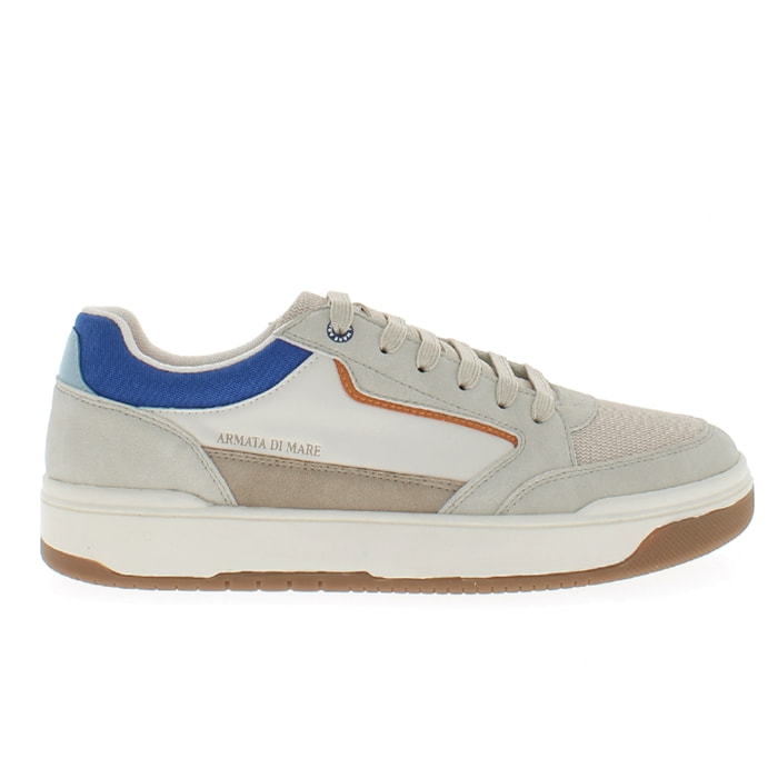 Armata di Mare Scarpe Uomo Sneakers Casual Stringate con Soletta Rimovibile in Memory Foam AMU S25D737 Light Beige