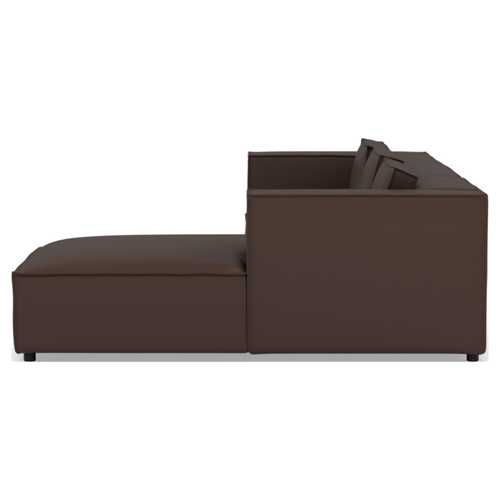 Stella - canapé d'angle droit 4 places en simili - Marron