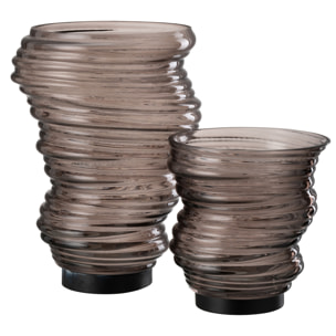 J-Line vase Tornado - verre - gris - small - Ø 16 cm