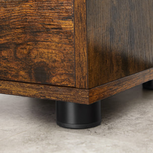 Cassettiera bagno rustica in legno marrone scuro