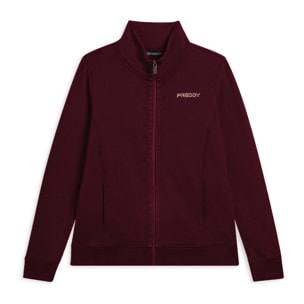 Felpa da donna zip e collo alto con logo minimal